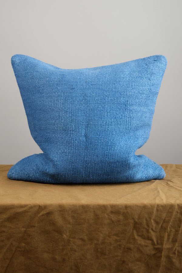Double Sided Vintage Hemp Pillow in True Blue