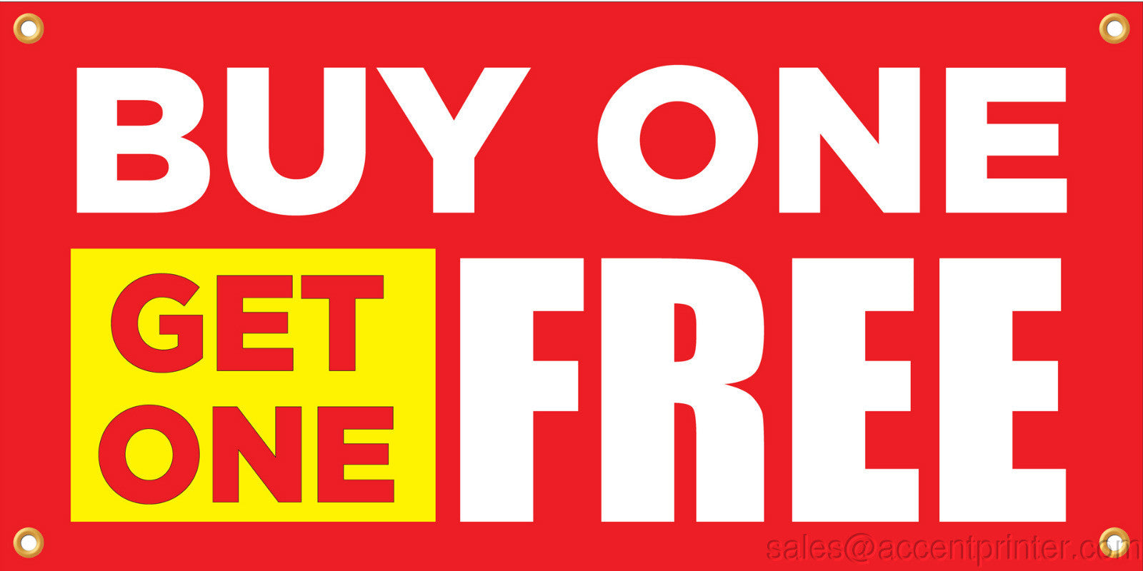 Buy One Get One Free Vinyl Display Banner with Grommets, 2 ...