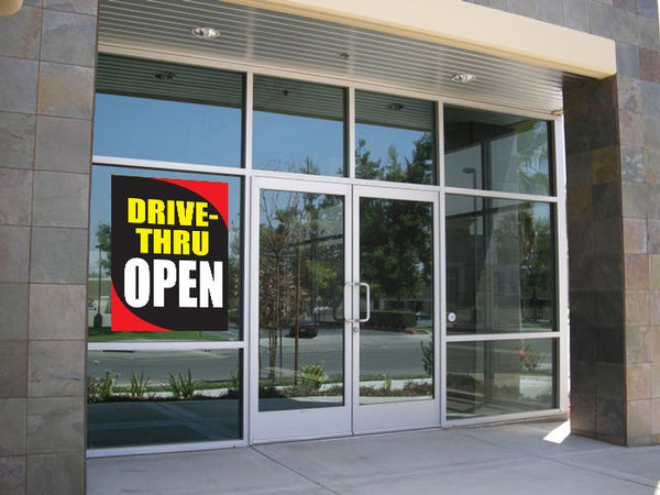 Drive-Thru Open Business Retail Display Sign, 18