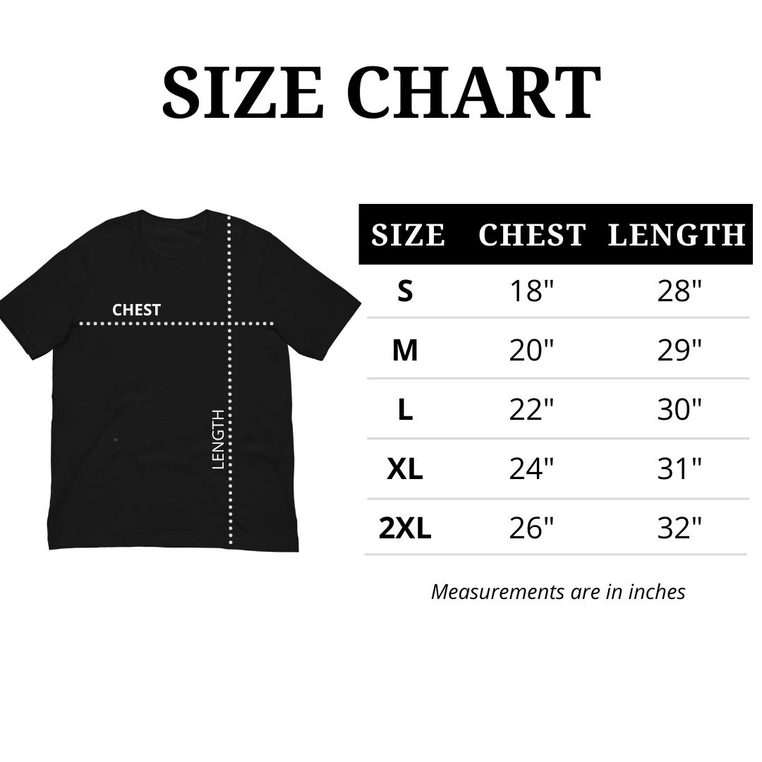 T-Shirt Size Chart – IconSpeak