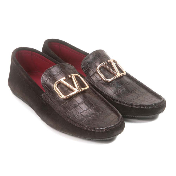 Sigotto Uomo Brown Croc print and suede bit leather – shoeclassix.com