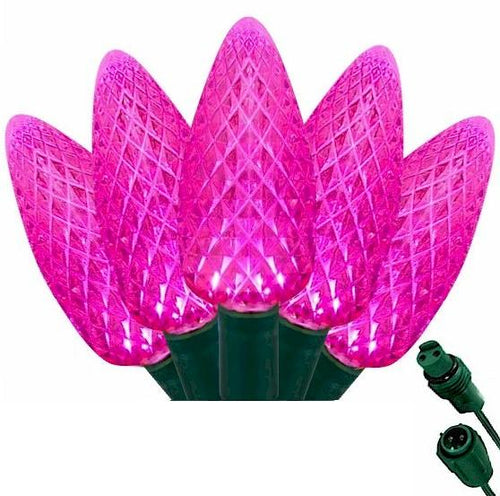 C9 Pink 25 LED Roof Lights – Commercial String Lights