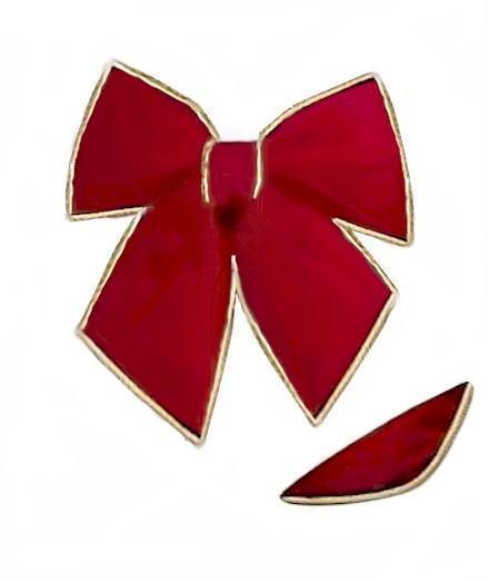 18 Red with Gold Trim STRUCTURAL 3D Velvet Christmas Bow