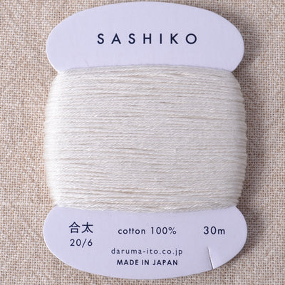 Daruma Carded Sashiko Thread - Off White (No. 202) Thin (20/4)