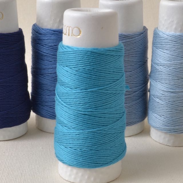 Hida Sashiko Kit, Seigaiha, Japanese Traditional Pattern Sewing Set, Blue  Thread, Needle, Thimble, and White Cottoncloth with Grid Line Print (Kit H)