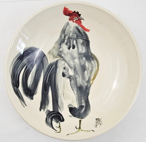 rooster bowl stoneware