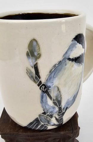 chickadee mug stoneware