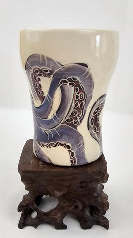 Octopus tall drinking glass