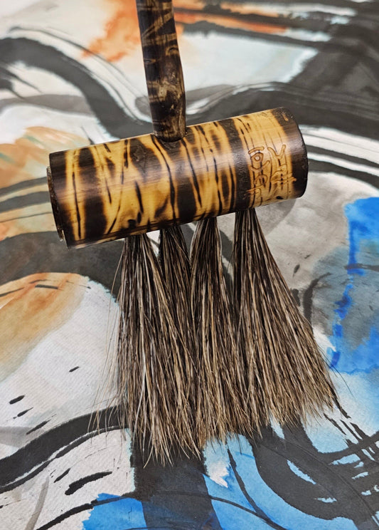 Handcrafted Premium Horsehair Brush for Sumi-e and Dynamic Artistry