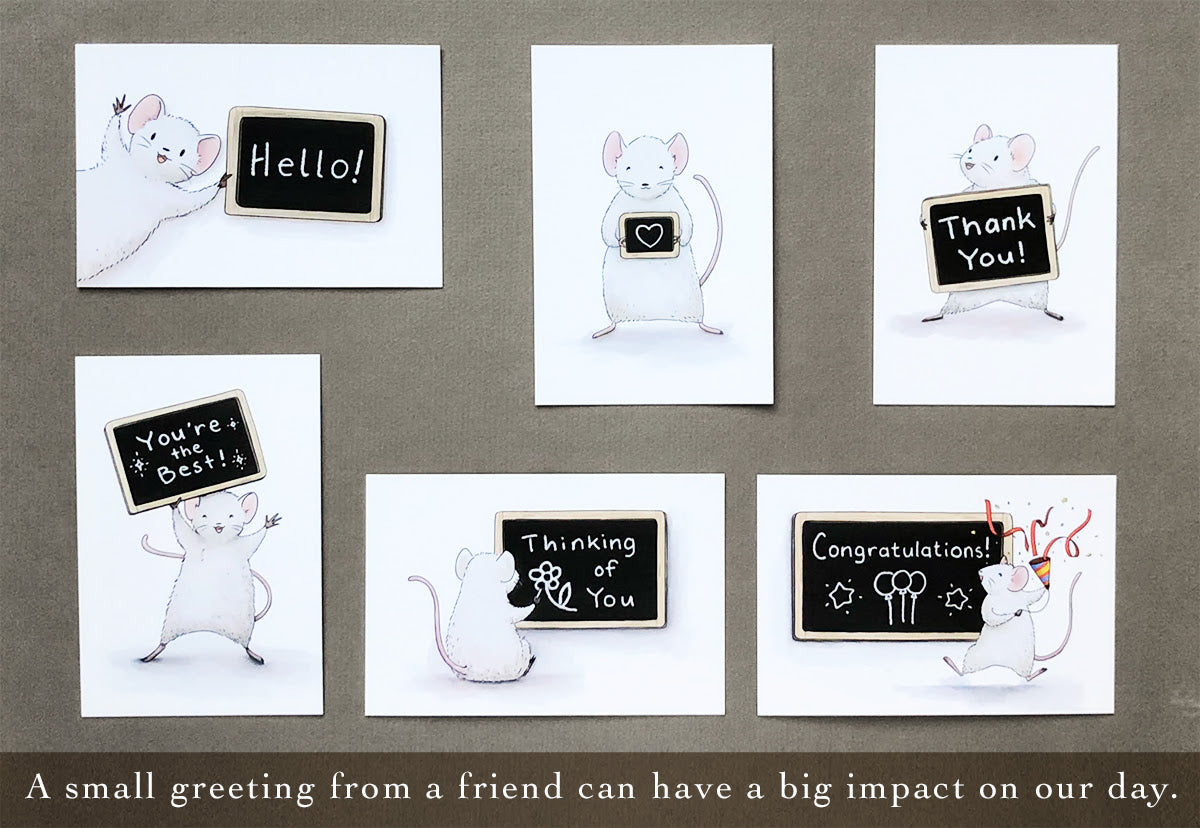 The Paper Mouse Chalkboard Greetings Postcard Set