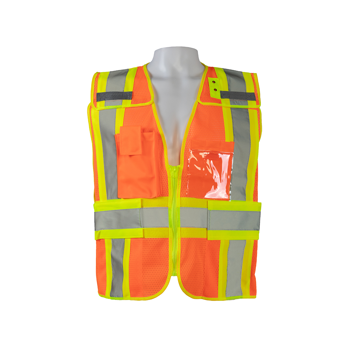 OVM2-PSV Orange Mesh/Lime Contrast Two Tone Expandable Breakaway Public Safety Vest
