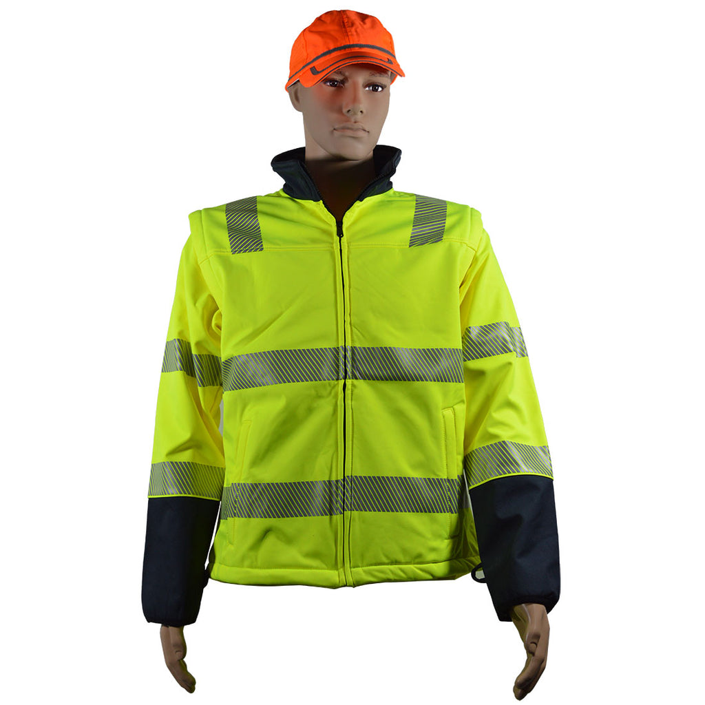 SOFT SHELL JACKET, ANSI CLASS 3, HIGH-VIS LIME OR ORANGE – Petra Roc Hi ...