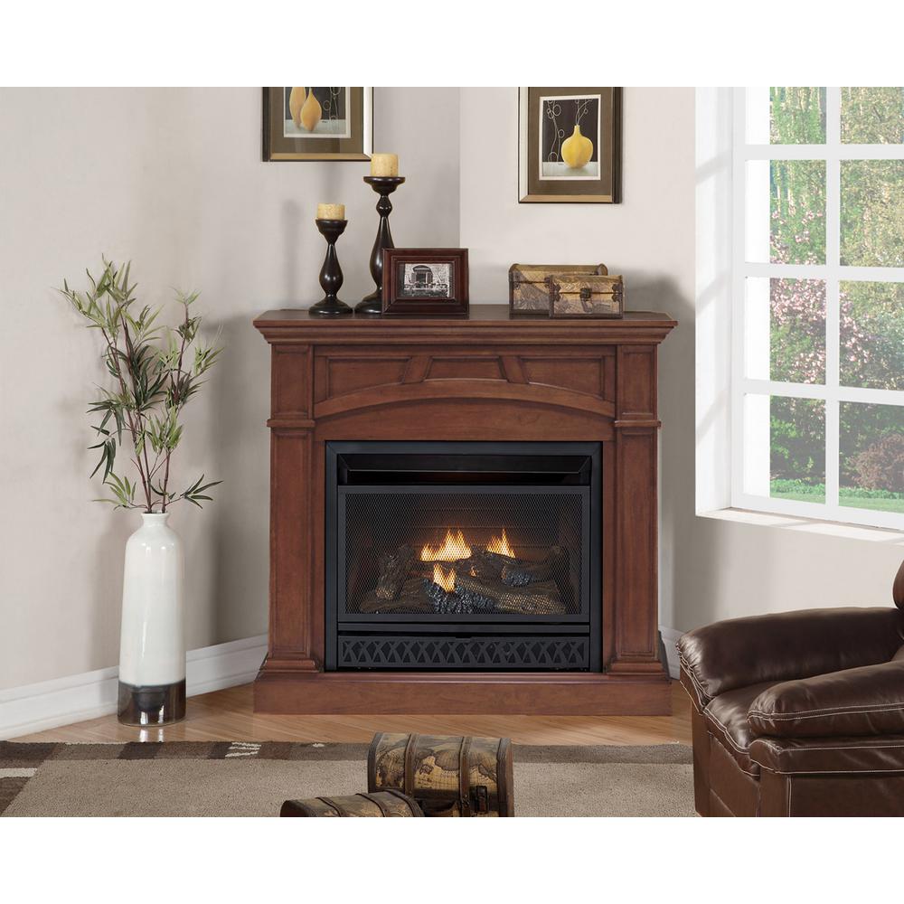 Emberside 43 In Convertible Vent Free Gas Fireplace In Cherry With Du