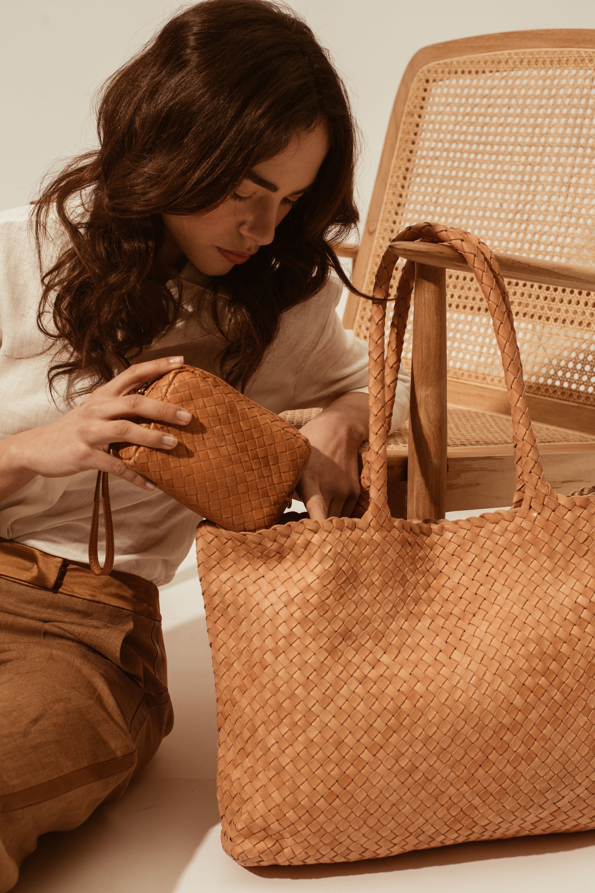 The Travel Elena, Italian Woven Leather Handbag - MILANER