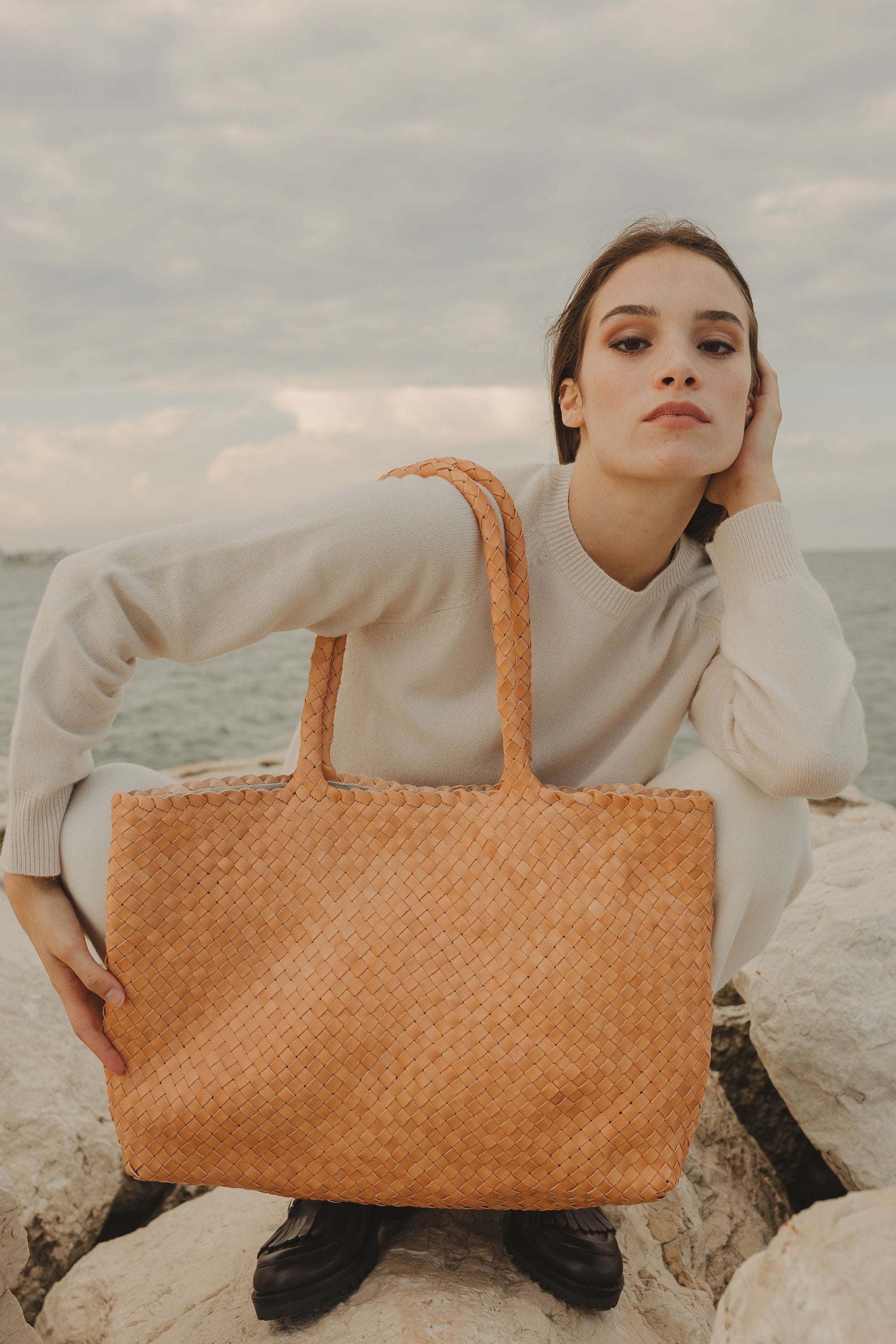 The Classic Elena, Italian Woven Leather Handbag - MILANER