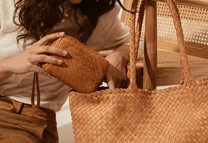 Woven Bags - Italian Leather Handbags - The Leather Mob