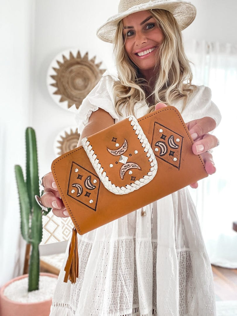 Moon Child Leather Boho Wallet – Mahiya