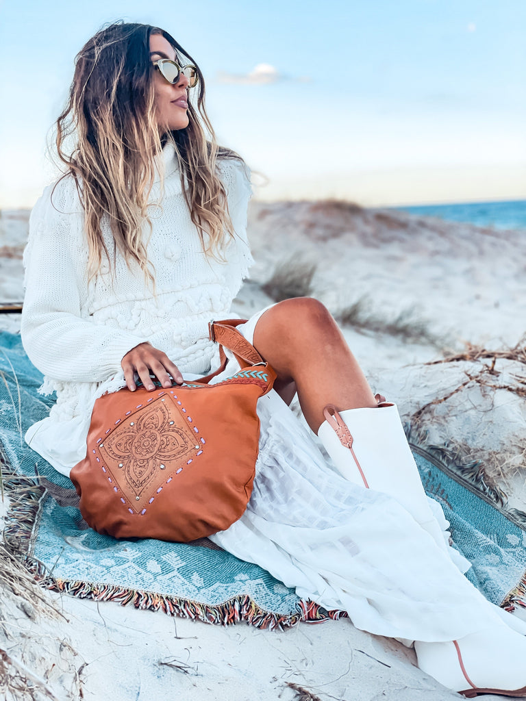 Colorful Leather Bag With Fringes Ibiza Boho Gypsy Bag -  Norway