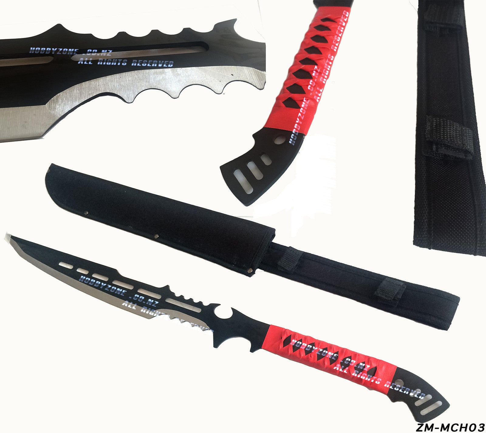 Zombie Killer Full Tang Black Ninja Sword Machete 3 Hobby Zone 3332