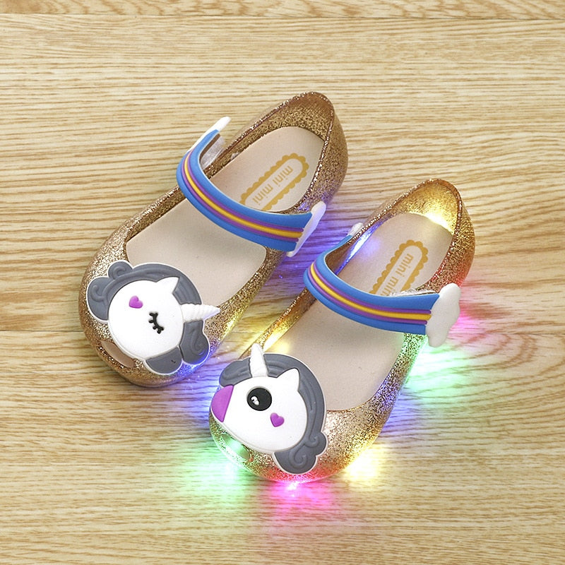 unicorn jelly sandals