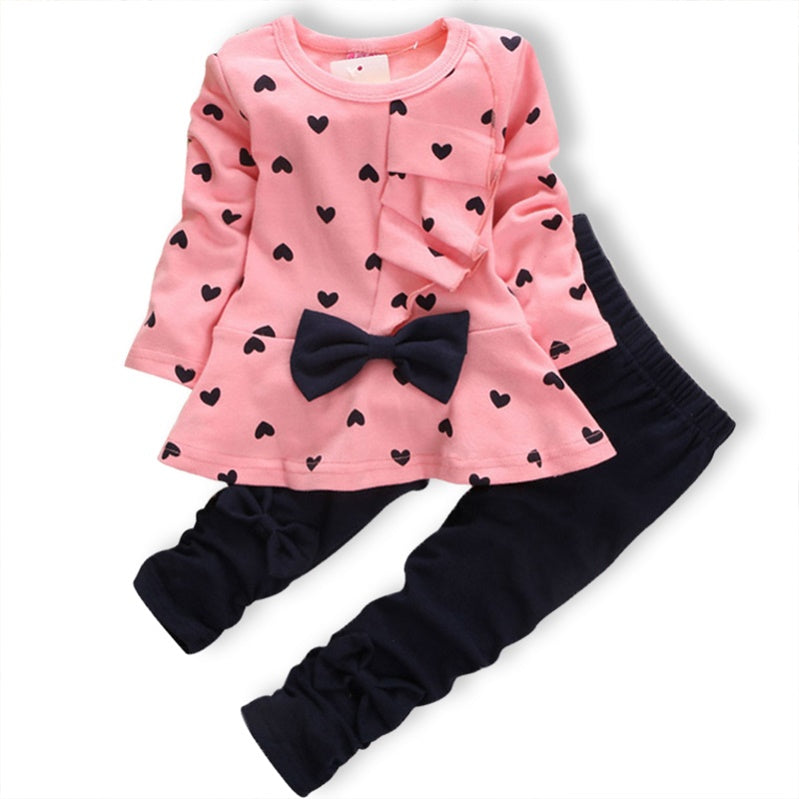 2018 New Girls Clothing Sets Fashion Style Girls Clothes bowknot Long ...