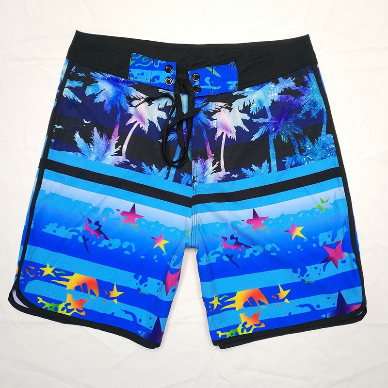 2018 summer new Floral style Stretch beach shorts men's Spendex ...