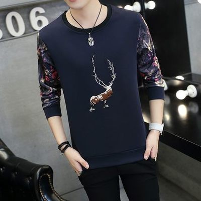 2019 Autumn New Casual Self-cultivation Mens T shirt Fashion Trend ...