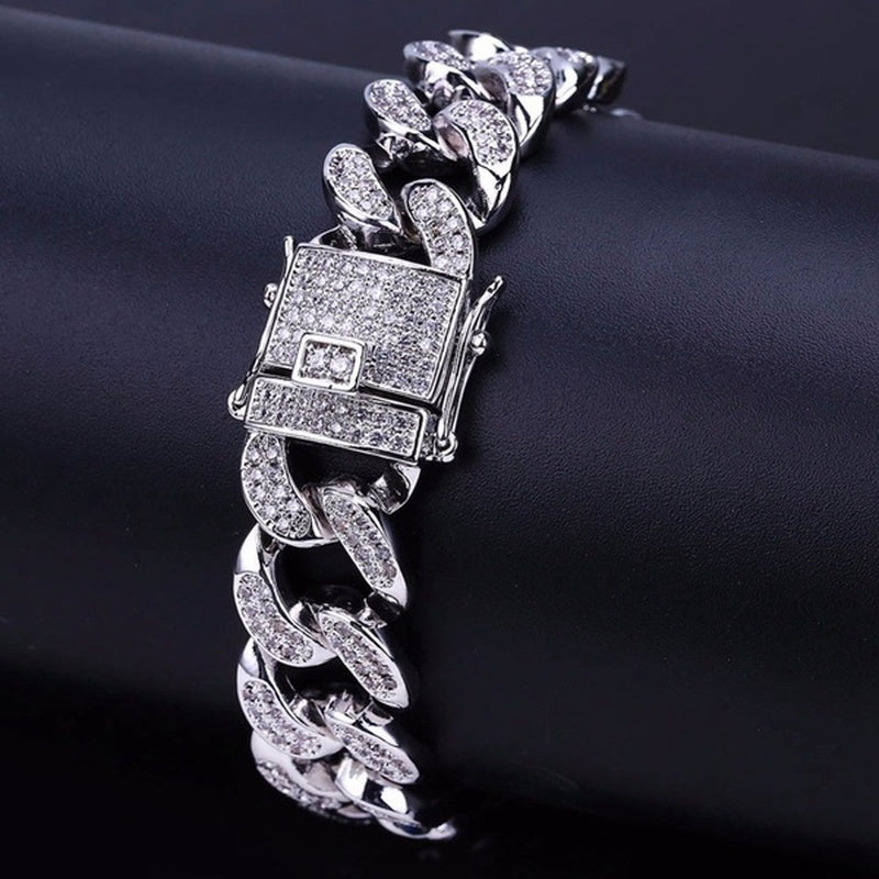 2020 Fashion Women Diamond Watch Men CZ Cuban Link Bracelet Casual ...