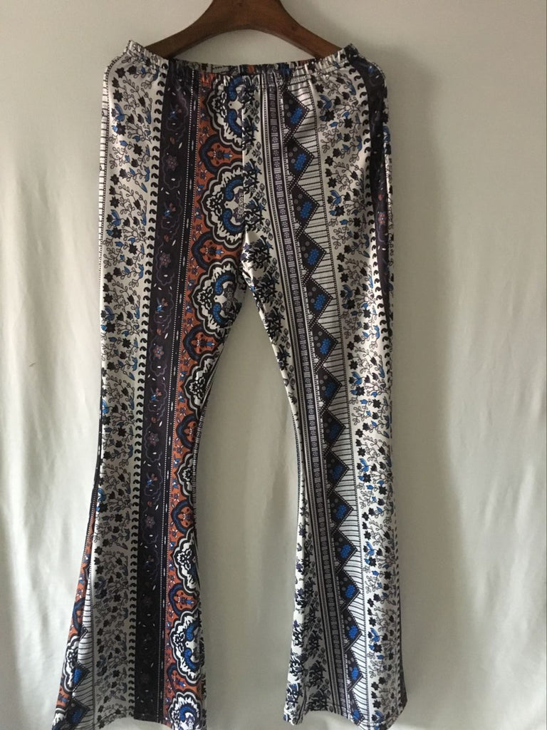 high waisted boho flare pants