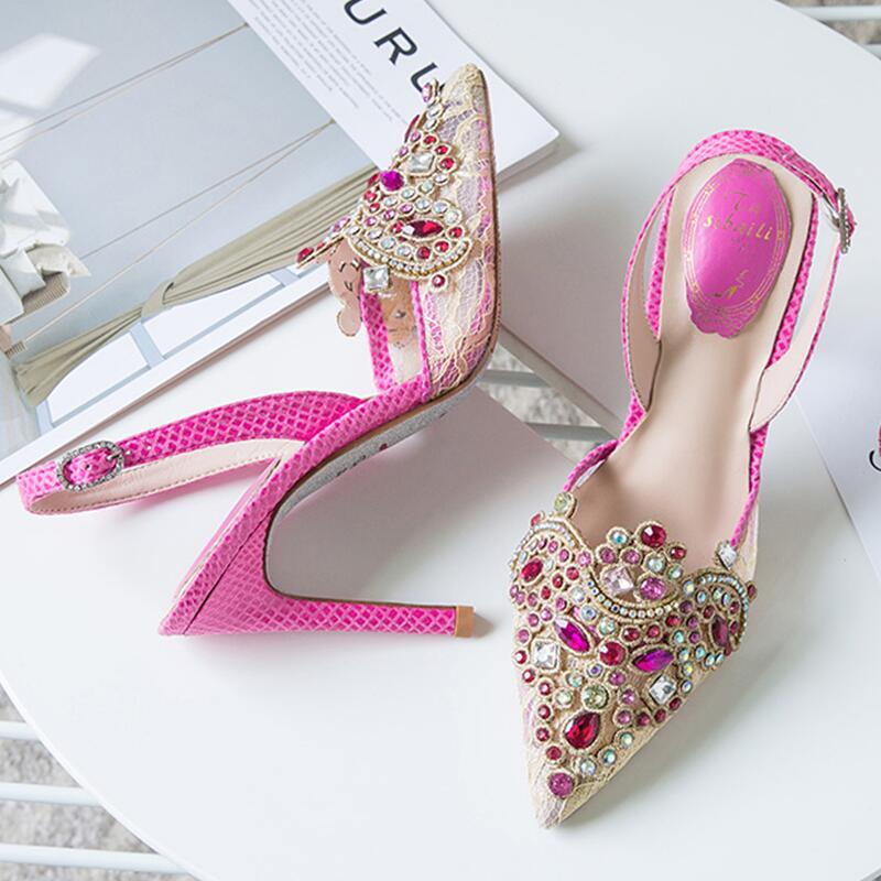 high heels with bling