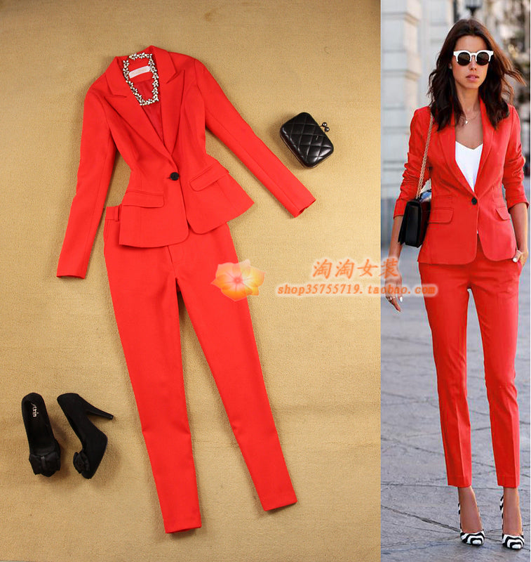 red dress suit womens