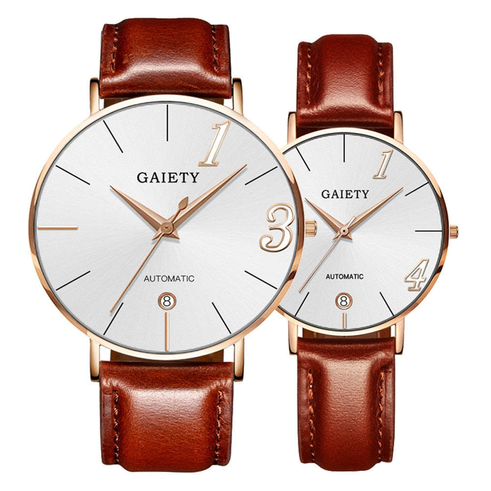 simple brown leather watch