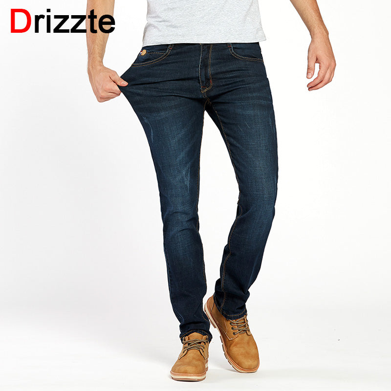 Drizzte Brand Men Stretch Denim Slim Jeans Black Blue Fashion Trendy ...