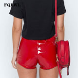 red leather hot pants