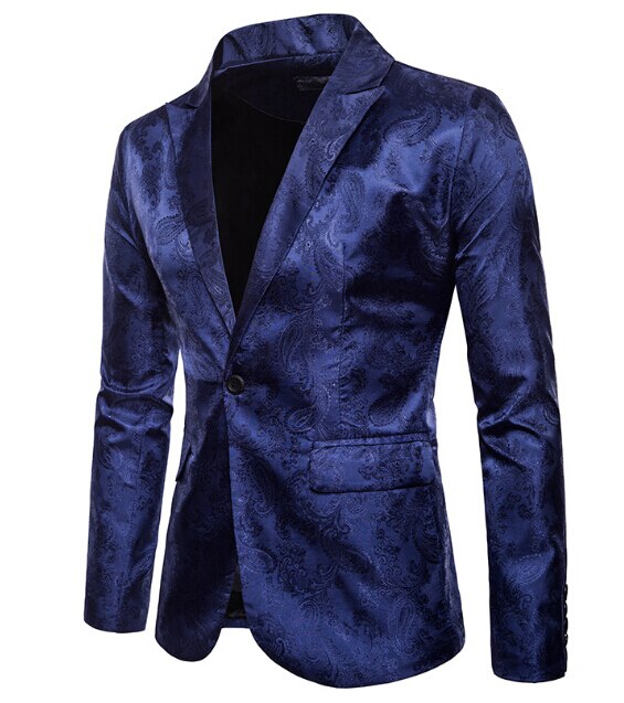 Fashion Men Shiny Blazers Gold Glitter Suit Jackets Male Nightclub One ...