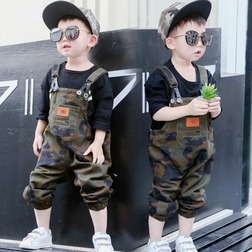 Korean style baby boys Camouflage print jumpsuit children Unisex baby ...