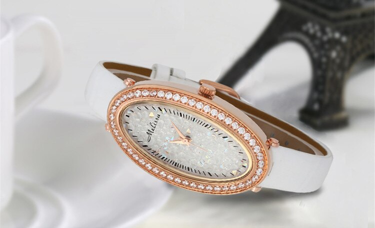 MELISSA Vintage Oval Watch Women Luxury Full Crystals Watches Fashion ...