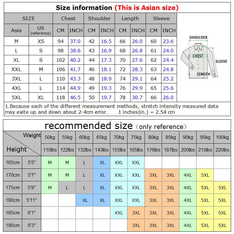 MIACAWOR Dress Shirts Men Fashion Oxford Shirts Long-Sleeve Camisa ...