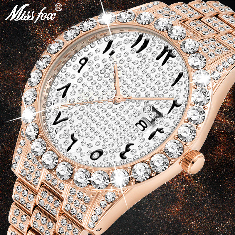 rose gold diamond watches for men