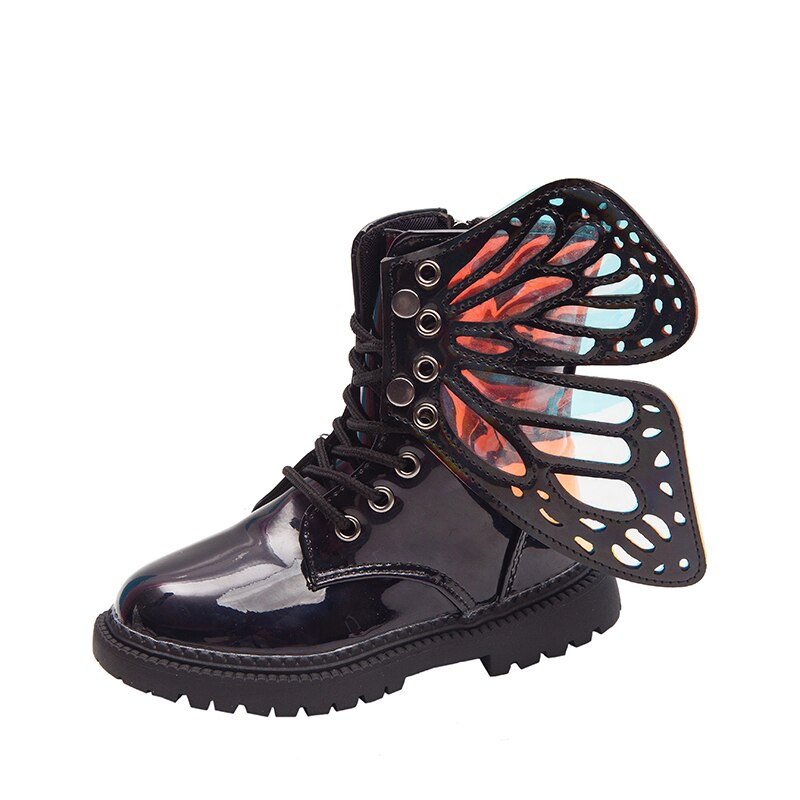 New Boots Kids 19 Autumn Winter Girls Boots Children S Butterfly Wings Rubber Shoes Kids Plush Solid Leather Girl Child Shoe Thefashionique Shop Women Men Stylish Trending Clothing Shoes Online