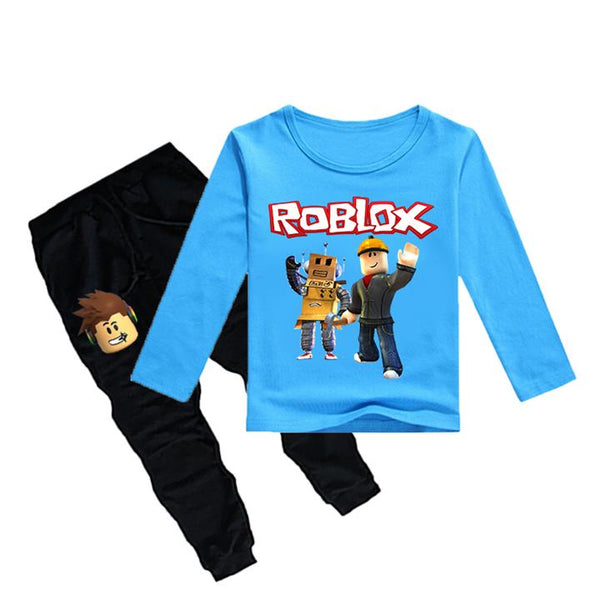 New Spring Autumn Children Pajamas For Girls Teen Clothing Set Nightgown Roblox Game Pyjamas Kids Tshirt Pants Clothes 2 12y Thefashionique - hot roblox t shirt for children kids boys girls summer short sleeve cotton t shirt roblox tees tops wish