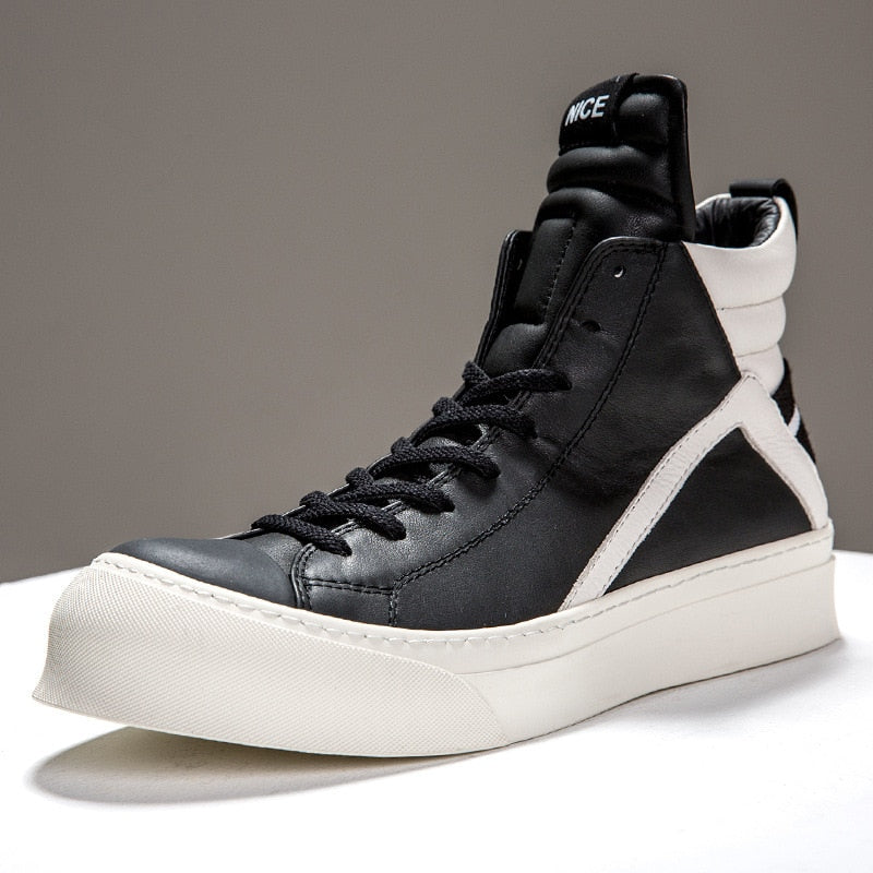 Owen Seak Men Boots High-TOP Ankle Luxury Trainers Sneaker Genuine ...