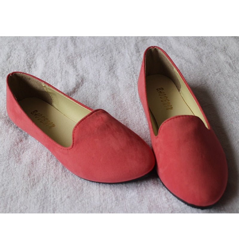 Plus Size Shoes Women Flats Candy Color Woman Loafers Spring Autumn ...
