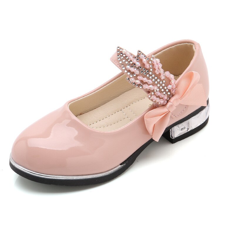 Princess Kids Leather Shoes for Girls Flower Casual Glitter Children ...