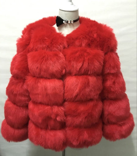 S-3XL Mink Coats Women 2018 Winter New Fashion Pink FAUX Fur Coat