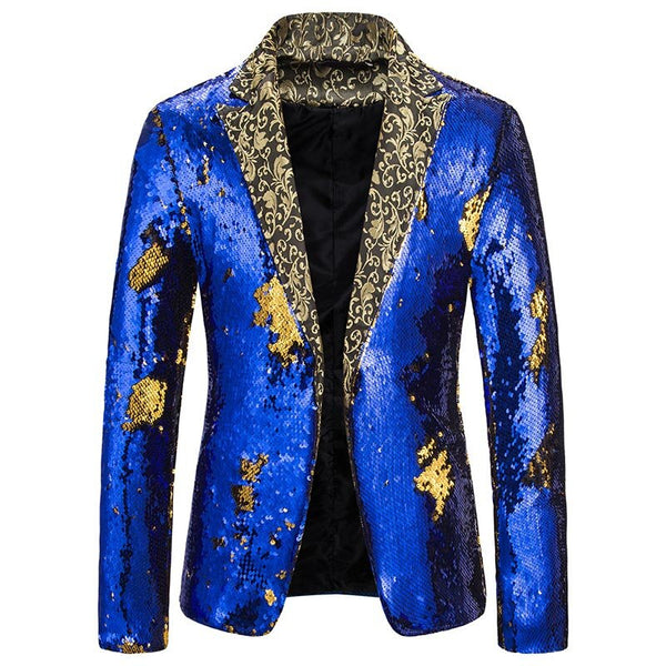 Shiny Sequin Mens Blazer Purple Blazers Men Dazzling Night Club Dance ...