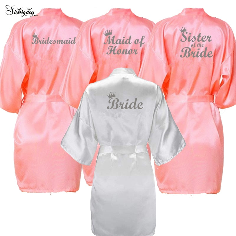 pink bride robe