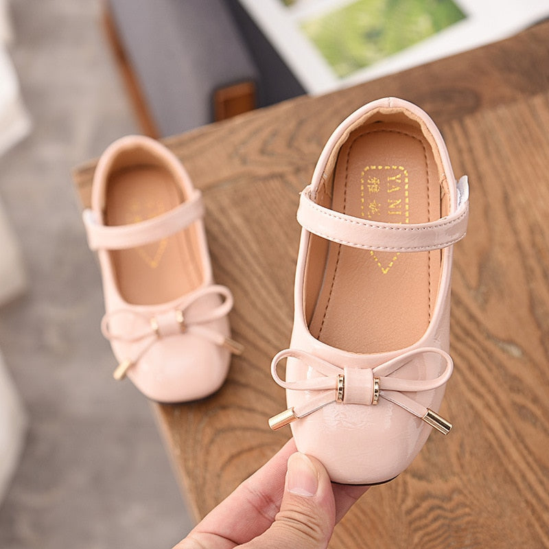 Spring Autumn baby girls leather shoes Rhinestones bowknot girls ...