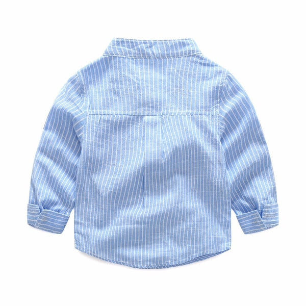 Spring Children Boys Shirts Cotton Long Sleeve Casual Striped Shirt ...