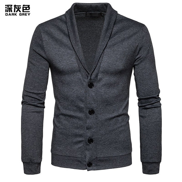 Stylish Pure White Sweater Coat Novelty Fitness Top Button Cardigan Men ...